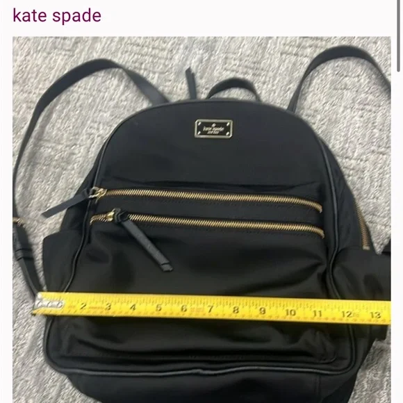 Kate Spade Black Backpack with Gold Accents display picture 1
